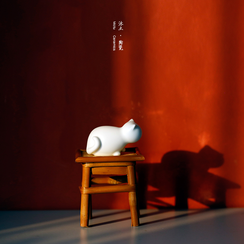 原创经典“外婆家的猫”系列陶瓷摆件礼物【下单赠价值29.9元炫彩杯】