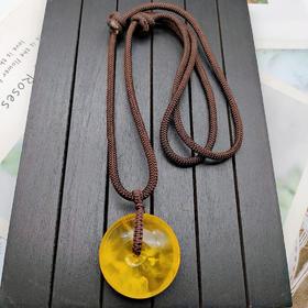琥珀平安扣项链
