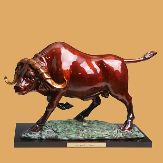 宇达青铜全铜摆件《劲牛》仿复制国礼 家居 装饰 工艺礼品 摆件 商品图0