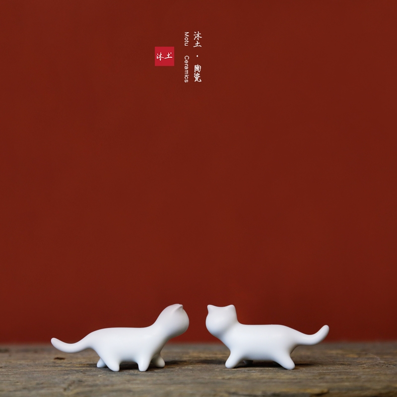 原创经典萌猫“漫步”系列陶瓷摆件礼物【下单赠价值29.9元炫彩杯】