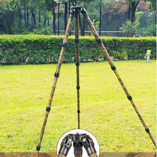狼族优选丨FLM孚勒姆CP38-M5FII 迷彩5节稳定拍摄单反相机碳纤维三脚架 商品图2
