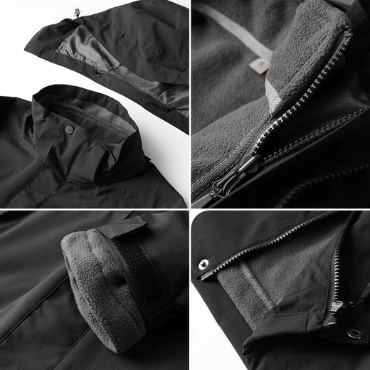 【新款DK】大依优型大码三合一户外衣两件套外套可脱卸帽冲锋衣男宽松加肥加大码上衣夹克 商品图2