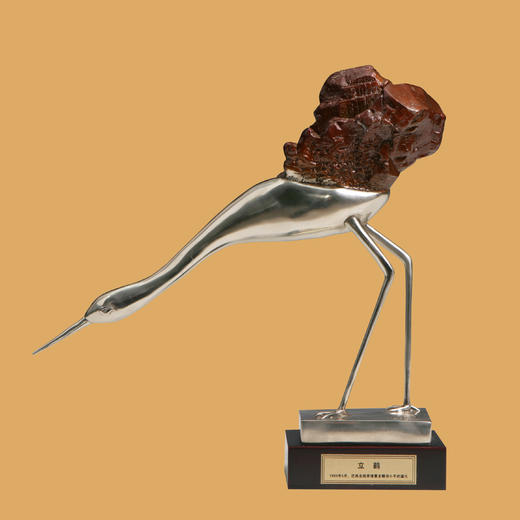 宇达青铜全铜摆件《立鹤》仿复制国礼 家居 装饰 工艺礼品 摆件 商品图0