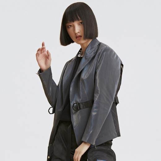 谜底西服2021秋季新款雾面幻彩光倒T型宽肩西装外套213MW1807 商品图1