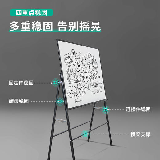 得力A型架会议白板8785(黑色)1500*900 商品图2