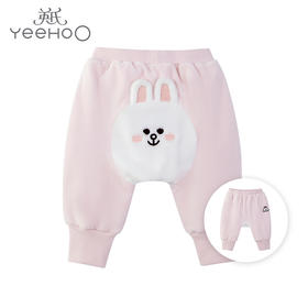 英氏-童衣类（秋）E1连针PP裤, 淡天堂粉, 100CM