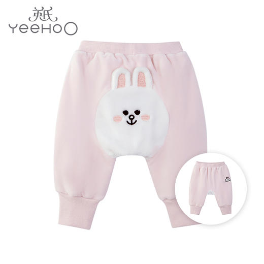 英氏-童衣类（秋）E1连针PP裤, 淡天堂粉, 100CM 商品图0