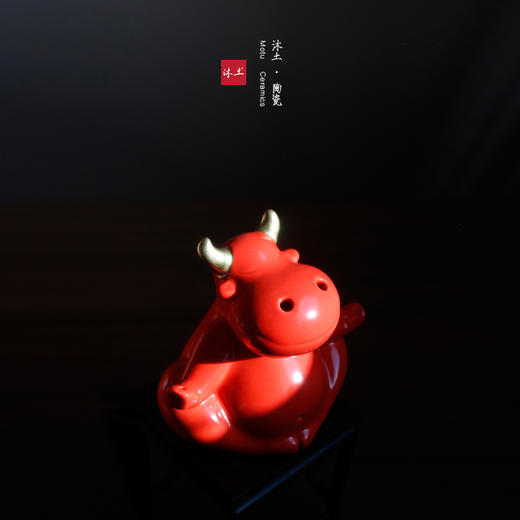 轻奢原创生肖牛“MOMO”陶瓷香器礼物摆件【下单赠价值29.9元炫彩杯】 商品图3
