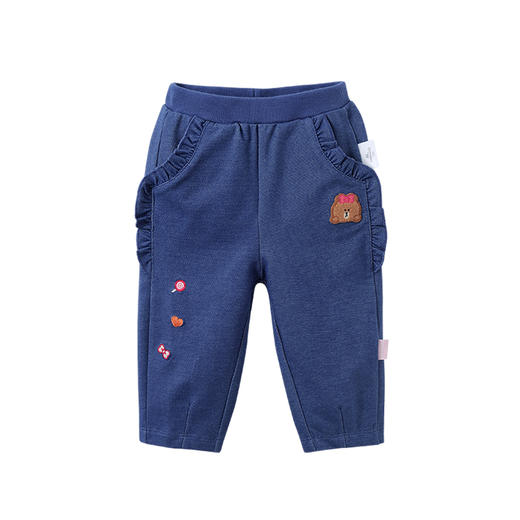 英氏-童衣类（秋）E1连针长裤,  浅牛仔蓝, 100CM 商品图4