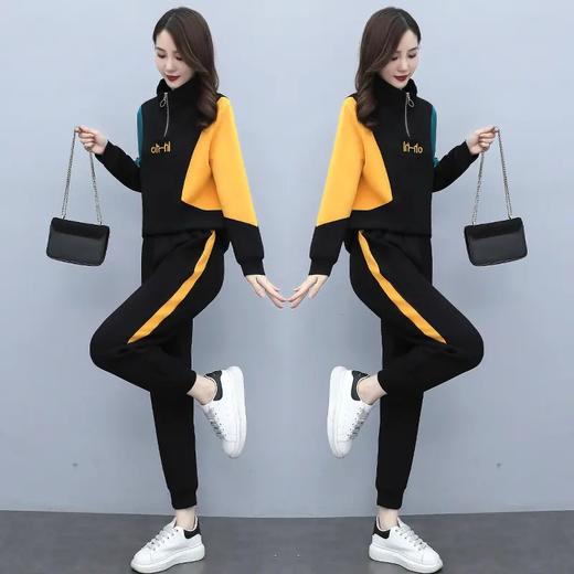 YHSS194569新款时尚气质休闲撞色卫衣运动裤两件套 商品图3