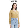 VIMAGE纬漫纪秋季新款款时尚百搭纯色V领针织衫女上衣套头V1601214 商品缩略图3