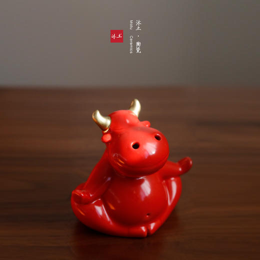 轻奢原创生肖牛“MOMO”陶瓷香器礼物摆件【下单赠价值29.9元炫彩杯】 商品图1