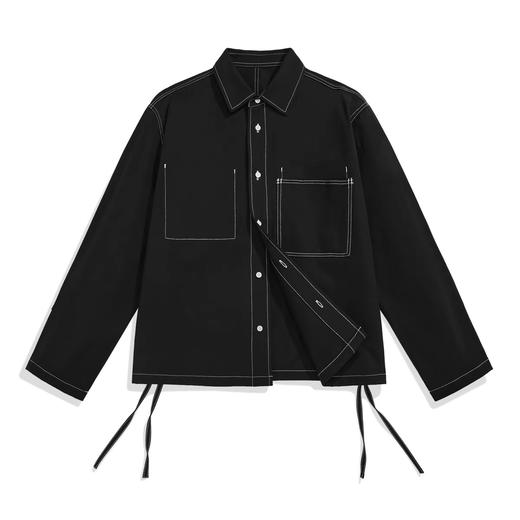 太平鸟男装新款明线工装夹克宽松休闲外套B1BCB3108 商品图0