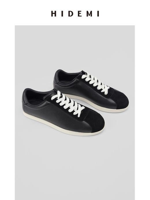 HIDEMI简约设计感小羊皮球鞋sneaker 黑色/白色/棕色 商品图4