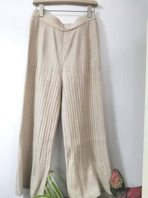 镂空绞花九分阔腿裤 SJF18K259N 商品图1