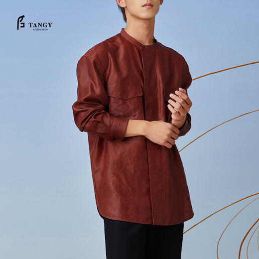 TANGY Collection/天意精品2021年秋冬新品真丝植物染莨绸衬衫 商品图0