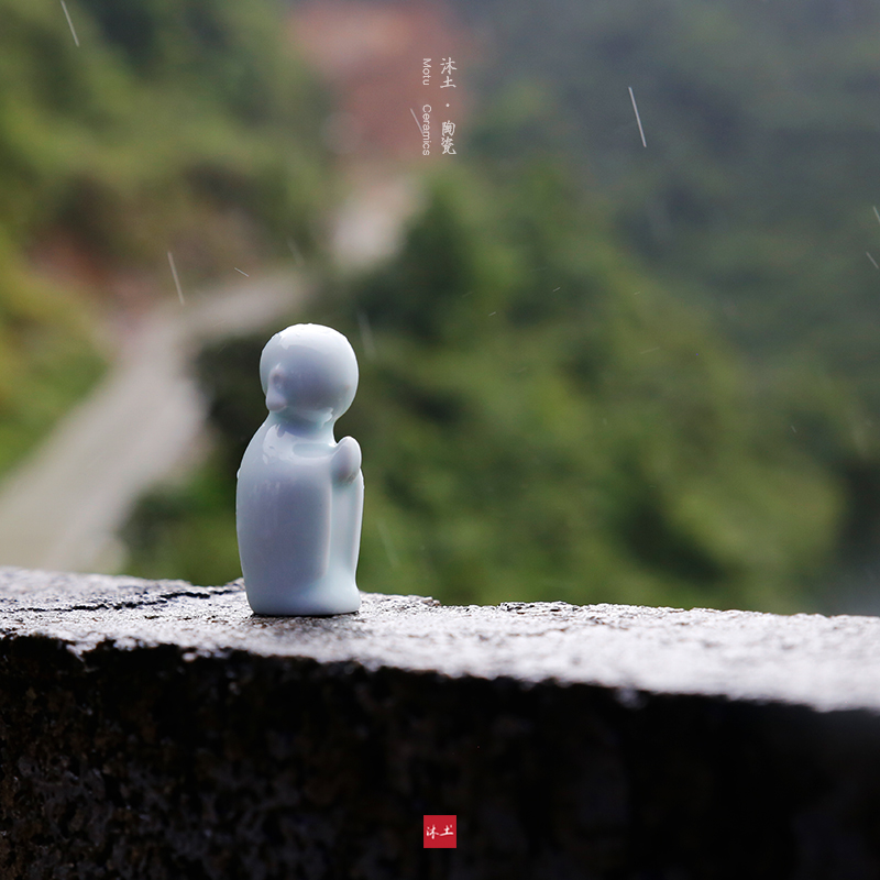 原创“禅意小法师”陶瓷修心礼物摆件【下单赠价值29.9元炫彩杯】