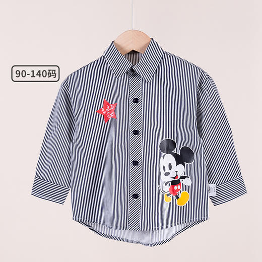 迪士尼男童儿童春秋帅气潮长袖衬衫翻领polo衫 商品图3