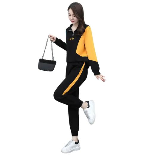 YHSS194569新款时尚气质休闲撞色卫衣运动裤两件套 商品图4