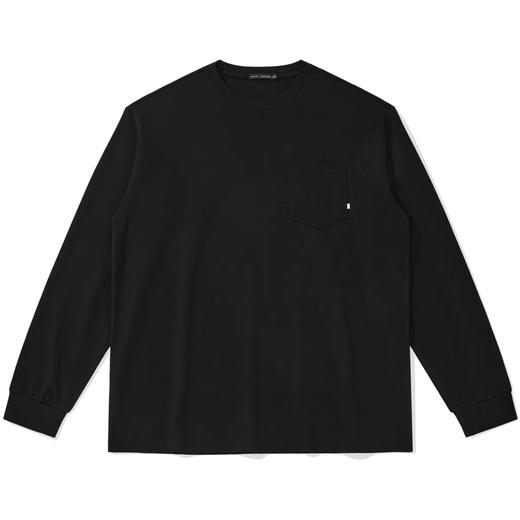 太平鸟男装 新款印花长袖t恤T黑色圆领上衣B1DCB3116 商品图0