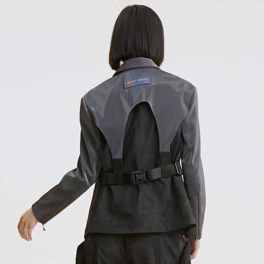 谜底西服2021秋季新款雾面幻彩光倒T型宽肩西装外套213MW1807 商品图2