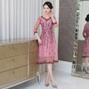 MLY-60805A初秋婚宴高贵中式绣品蕾丝七分袖连衣裙 商品缩略图2