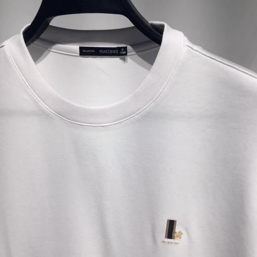 B1DAB3115太平鸟白色T恤2021秋季男装新款宽松全棉休闲青年体恤潮 商品图1