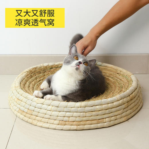【猫抓板】大号碗形猫抓板猫窝耐磨猫玩具磨爪垫柳藤草编窝猫咪 商品图3