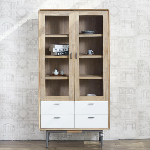 NS家居nsfurniture进口实木玻璃书柜/置物柜/展示柜NSCB-ALB WHT L03-100/60 商品图8