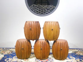 红桥红  家具严选  缅甸花梨（大果紫檀）【43有提环瓜棱式 坐墩】