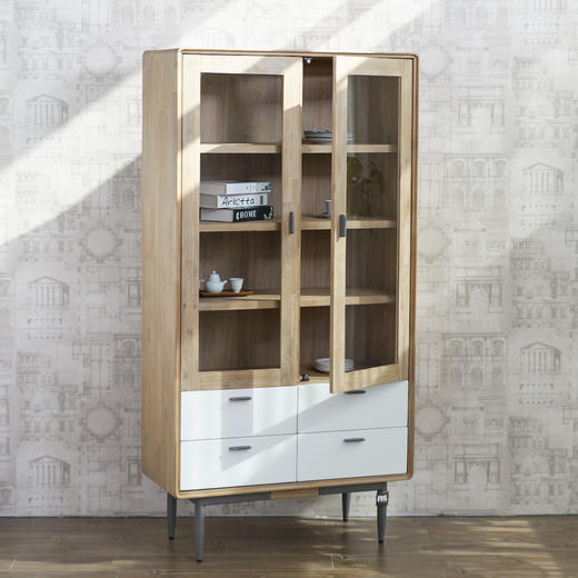 NS家居nsfurniture进口实木玻璃书柜/置物柜/展示柜NSCB-ALB WHT L03-100/60 商品图9
