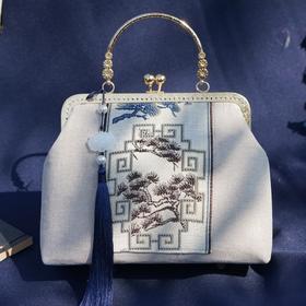 原创新款包包女手工制作斜跨百搭手提包秋冬女包旗袍国风中年布包