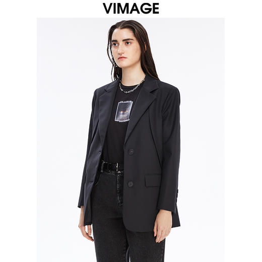 VIMAGE纬漫纪秋款气质帅气职业收腰显瘦西装外套V1603236 商品图3