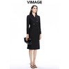 VIMAGE纬漫纪秋季新款洋气西装V领收腰显瘦中长款连衣裙女V1607244 商品缩略图1