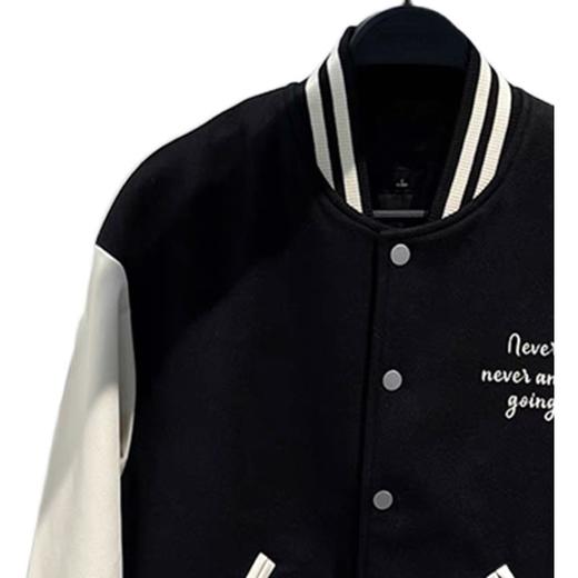 B2BCB3345太平鸟男装21秋季新款鬼灭之刃黑白棋盘格棒球服夹克998 商品图3