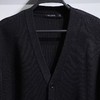 太平鸟男装2021秋季新款休闲V领黑色毛衫开衫B1EAB3203 商品缩略图2