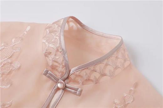 FNZD99540新款复古优雅气质修身小立领七分袖中长款重工刺绣风衣外套 商品图4