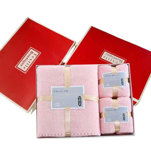 【3件套】毛巾浴巾套装礼盒装 柔软礼品珊瑚绒吸水毛巾浴巾三件套 商品图6