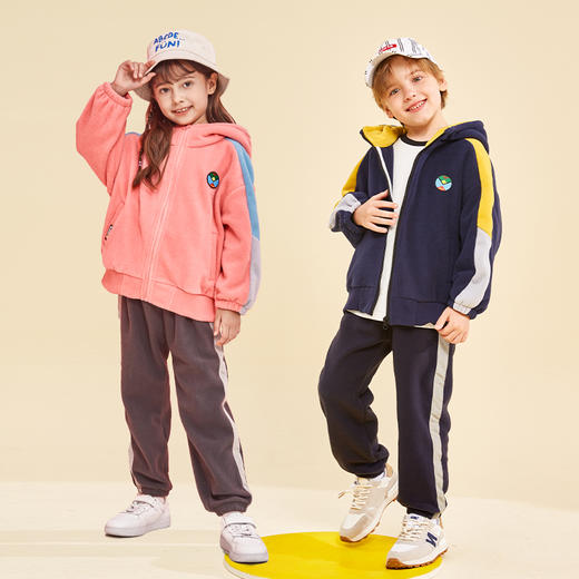 【24年反季特价清仓】龙之涵 亲子款儿童贴边摇粒绒卫裤 中大童早春保暖长裤 A类面料抗静电 商品图1