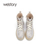 westory2021秋季新款英伦风厚底增高马丁靴短靴车靴W21DS81301 商品缩略图3