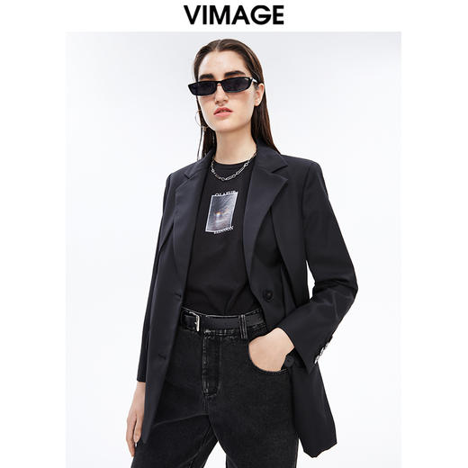 VIMAGE纬漫纪秋款气质帅气职业收腰显瘦西装外套V1603236 商品图4