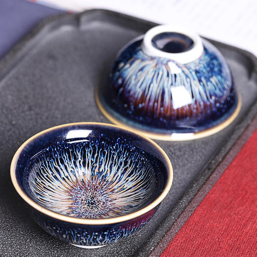 主人杯单杯小茶杯茶盏杯景德镇陶瓷单个品茗杯曜变天目盏大号 商品图2