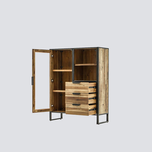 NS家居nsfurniture进口铁艺实木餐边柜书柜NSCB-ELE L04 商品图2