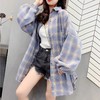 中长款格子衬衫女复古港味上衣2021年新款春秋季洋气网红衬衣外套 商品缩略图3
