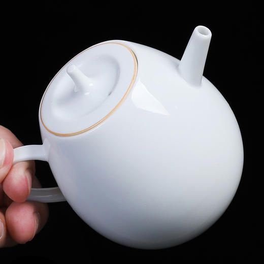 德化甜白瓷泡茶壶家用功夫茶具迷你简约带过滤茶道单壶陶瓷圆壶 商品图2