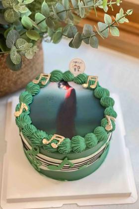 音乐符号照片奶油蛋糕 下单前请仔细阅读商品详情