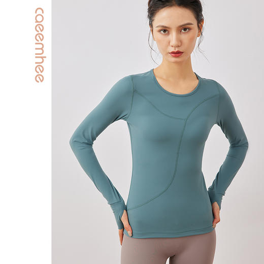 卡益裸感磨毛套指瑜伽长袖KU03946不可插胸垫 商品图3