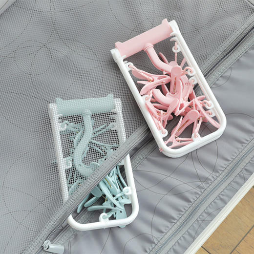 折叠衣架12夹晾袜子衣架家用方形晒衣架防风宿舍学生儿童成人架挂 商品图0