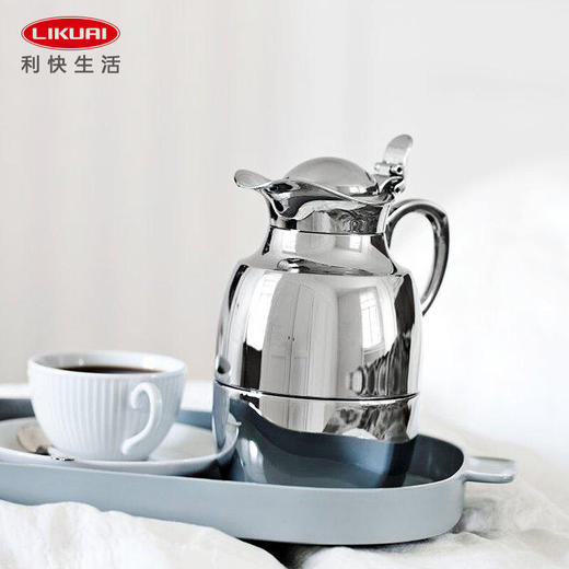 【6F】利快限量纯手工黑钻镀铬玻璃内胆保温壶德国进口 Alfi 暖水瓶送礼 商品图1