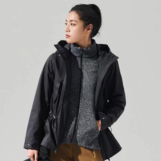 探路者秋冬户外防风加厚加绒保暖三合一抓绒内胆连帽收腰徒步登山防寒服TAWI92714 商品图4